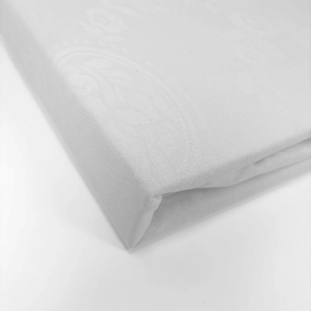 Coprimaterasso con cerniera in cotone damascato...