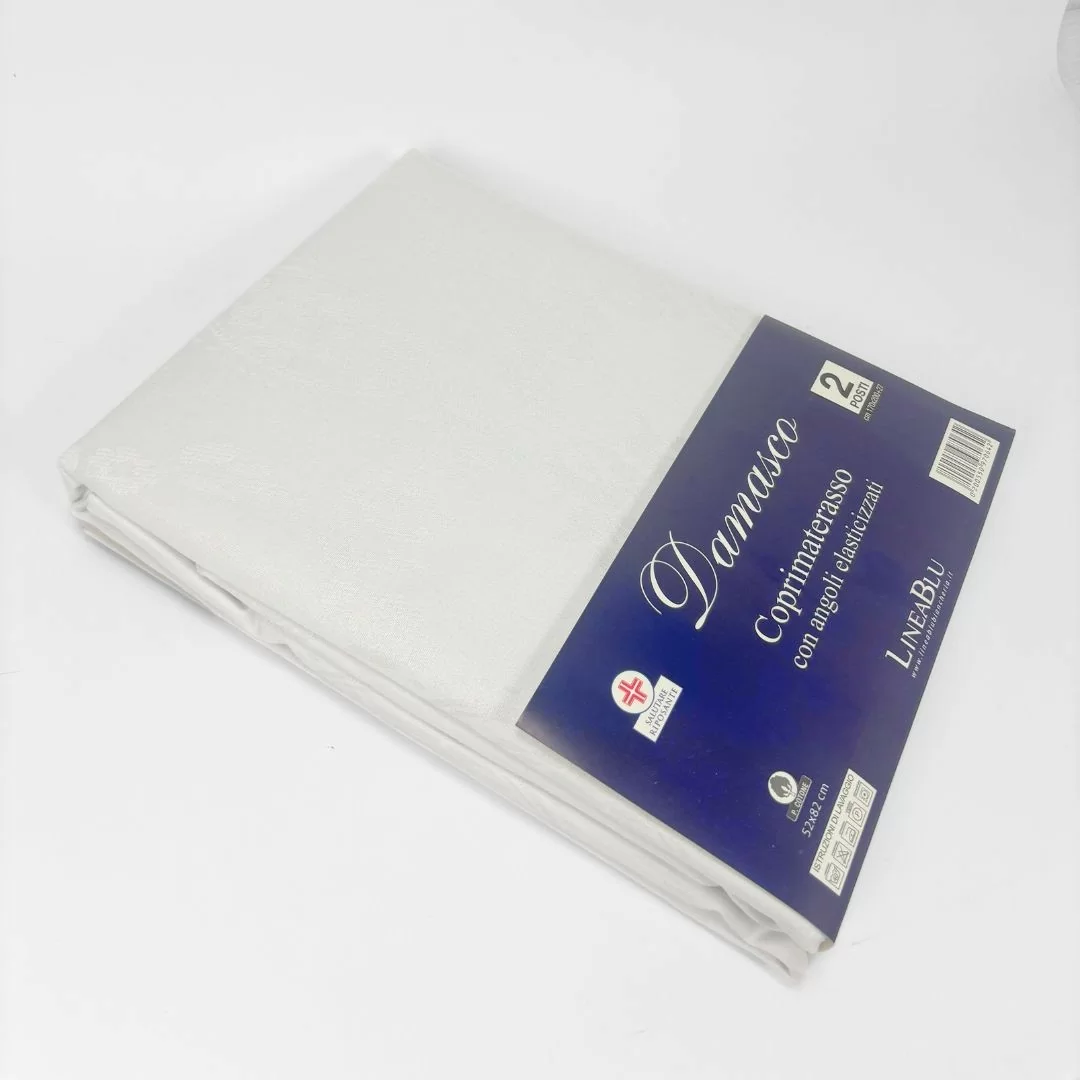 Coprimaterasso Cotone LineaBlu art. Damasco Angoli Elastici