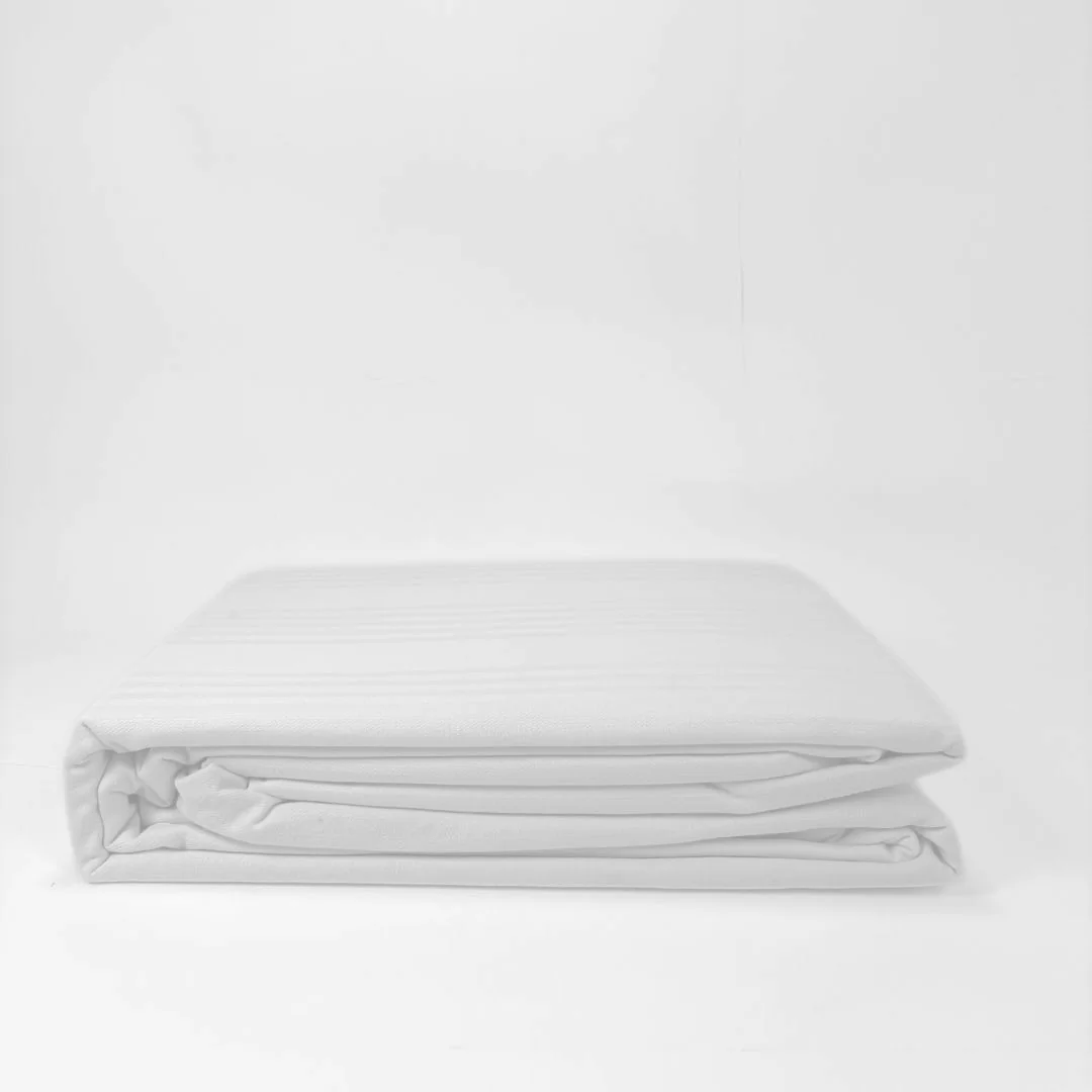 Coprimaterasso con cerniera in cotone rigato...