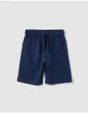 Pantalone Corto Scuola Bambino Blu 100% Cotone