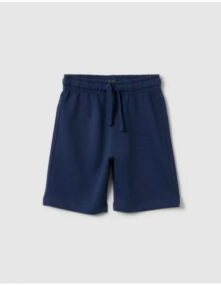 Pantalone Corto Scuola Bambino Blu 100% Cotone