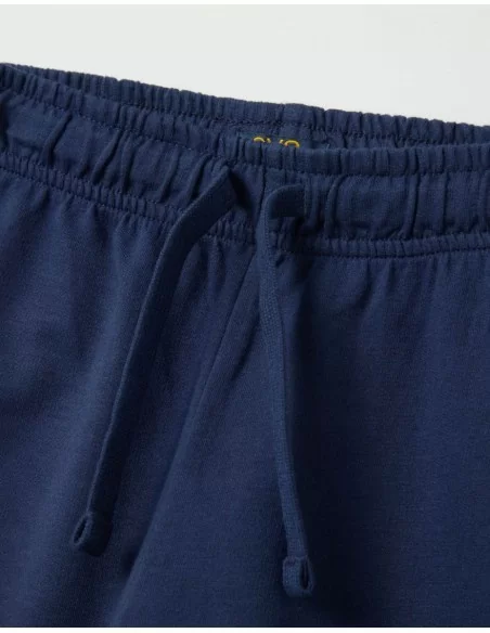 Pantalone Corto Scuola Bambino Blu 100% Cotone