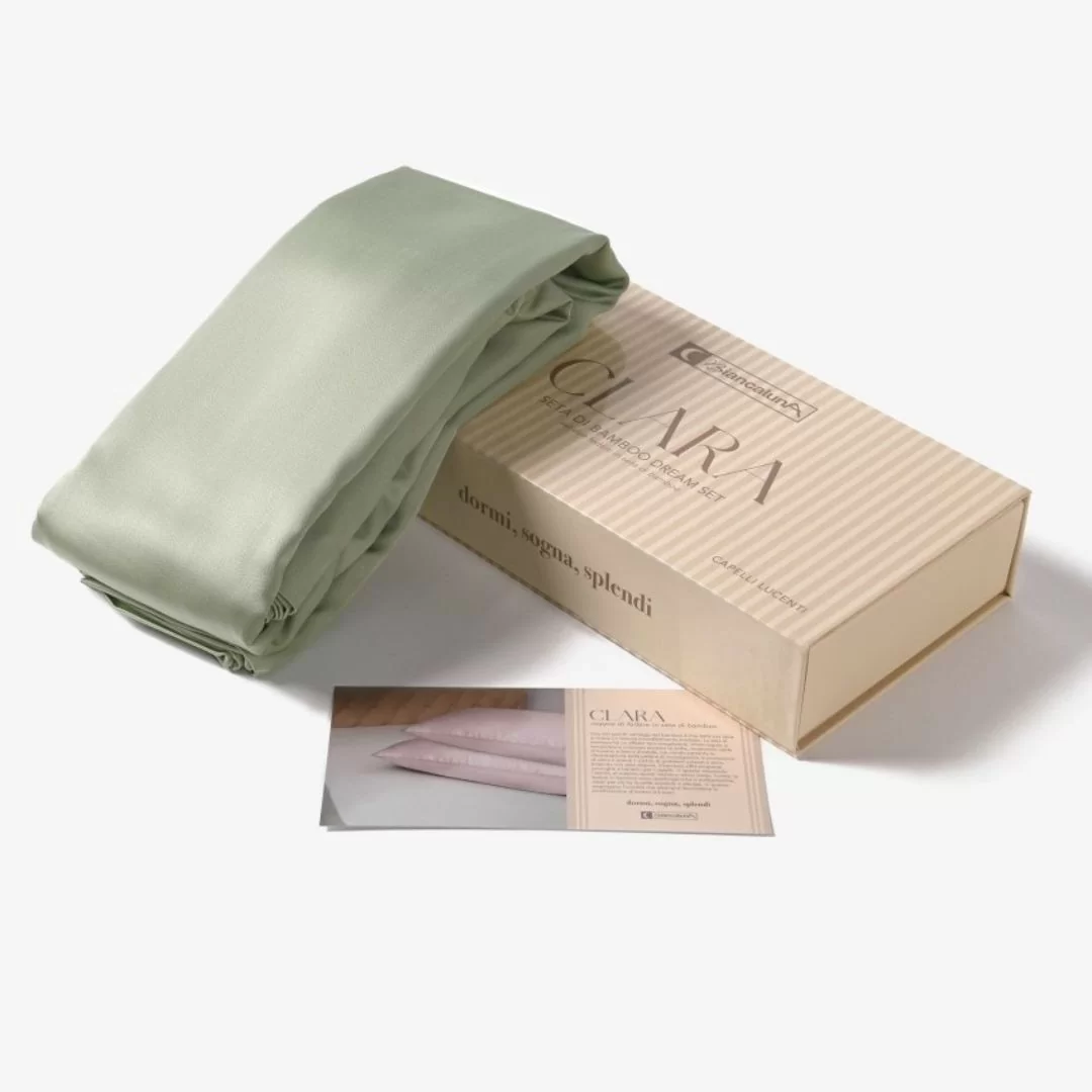 Coppia Federe 52x82cm Biancaluna art. Clara seta di bamboo