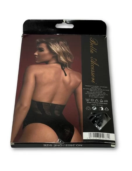 Body Trasparente Nero Con Perline art. 2503