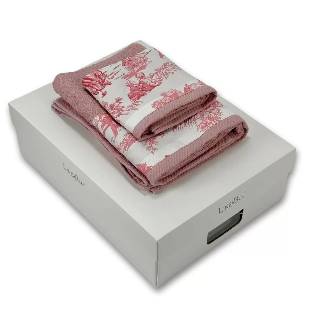 Coppia Asciugamani Spugna LineaBlu art. Perla Fiorentina