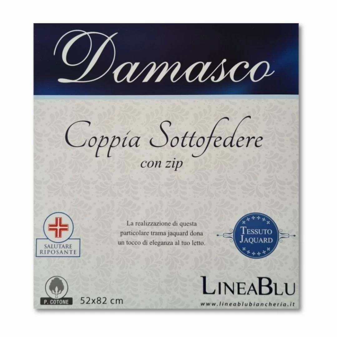 Coppia Copriguanciale Cerniera LineaBlu art. Damasco