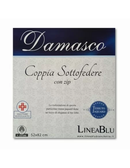 Coppia Copriguanciale Cerniera LineaBlu art. Damasco