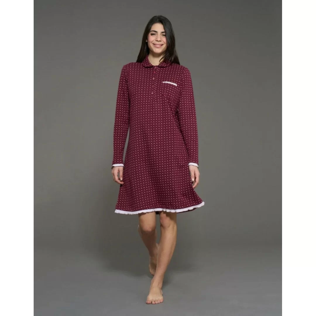 Camicia Da Notte Donna Ragno art. DN97NK Con Colletto