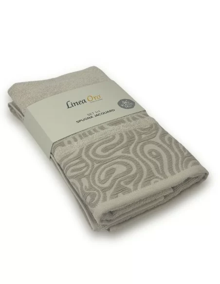 Coppia Asciugamani Linea Oro art. Slate Spugna