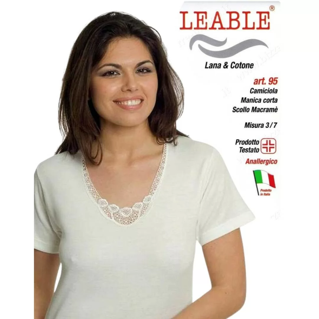 Maglia Intima Donna Leable art. 95 Mezza Manica Tripack