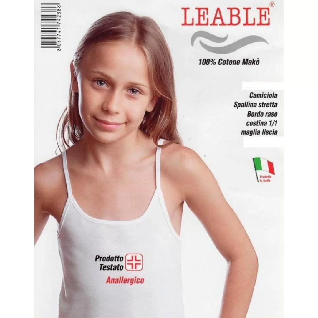 Canotta Bimba Leable art. 1446 Spalla Stretta set 3 pezzi