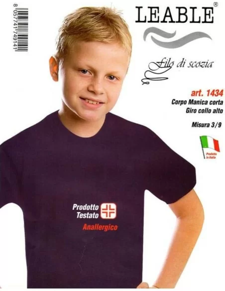 T Shirt Bambino Leable art. 1434 Girocollo Puro Cotone set 3 pezzi