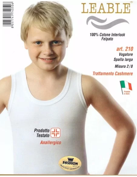 Canotta Bimbo Leable art. 210 Spalla Larga Bianca set 3 pezzi