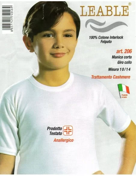 T Shirt Intima Bimbo Leable art. 206 Girocollo Cotone set 3 pezzi