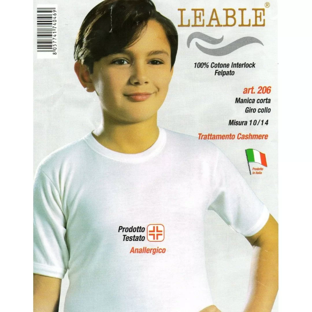 T Shirt Intima Bimbo Leable art. 206 Girocollo Cotone 2