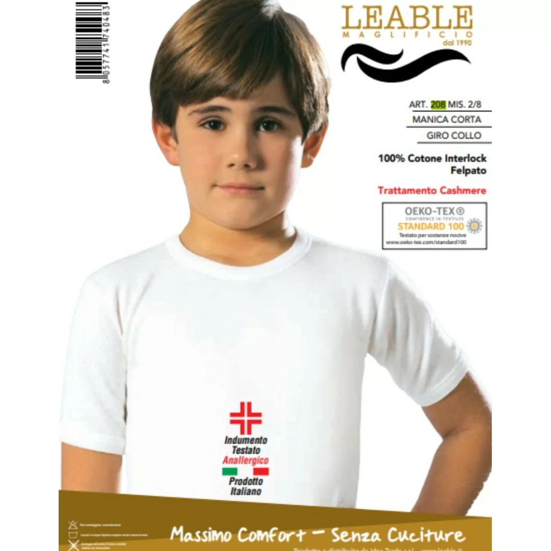 T Shirt Intima Bambino Leable art. 208 Caldo Cotone set 3...