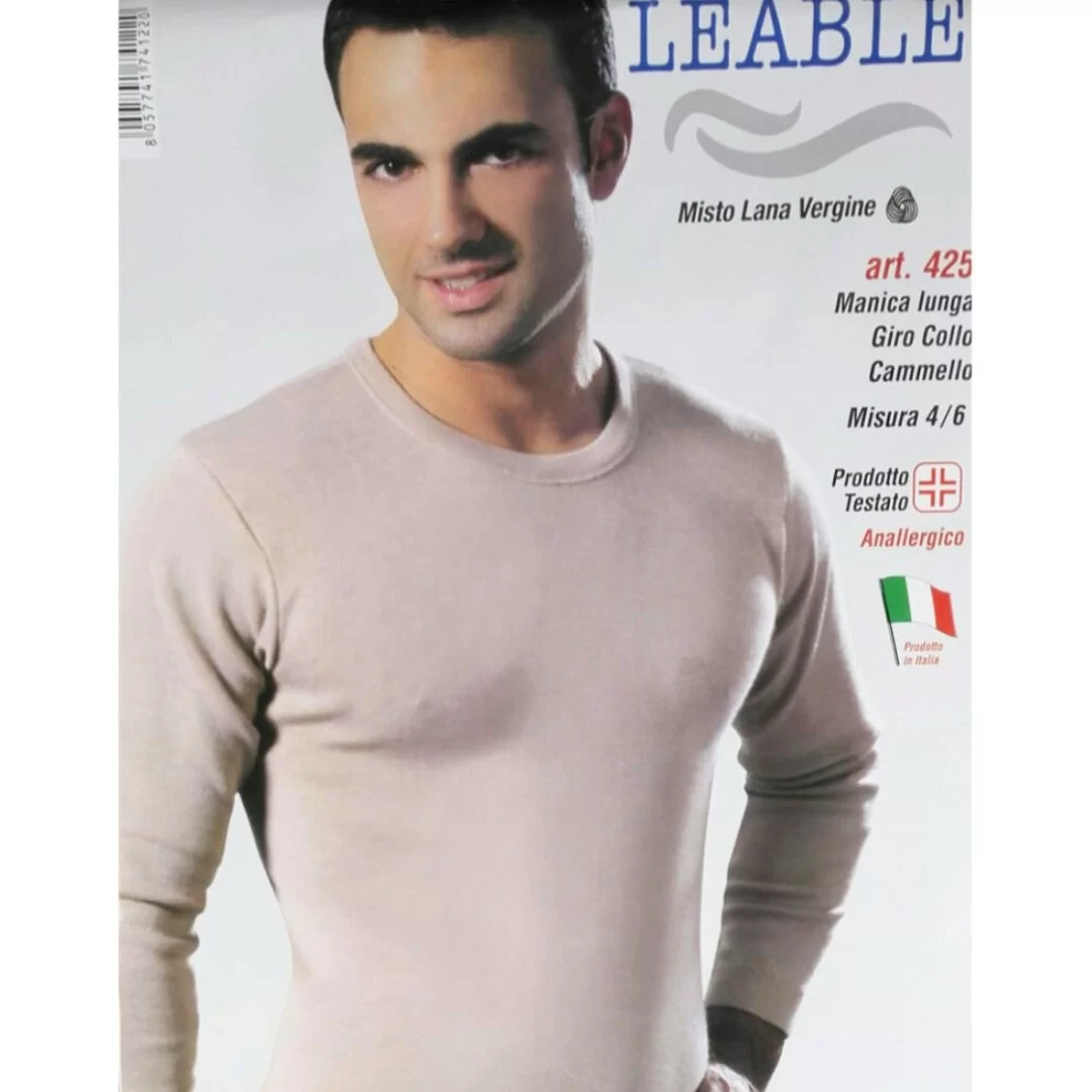 Maglia Intima Uomo Lana Leable art. 425 Manica...
