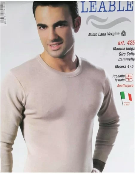 Maglia Intima Uomo Lana Leable art. 425 Manica Lunga