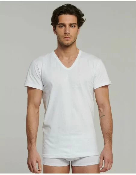 T Shirt Intima Uomo Taglie Forti Kissimo art. WT112 Scollo V