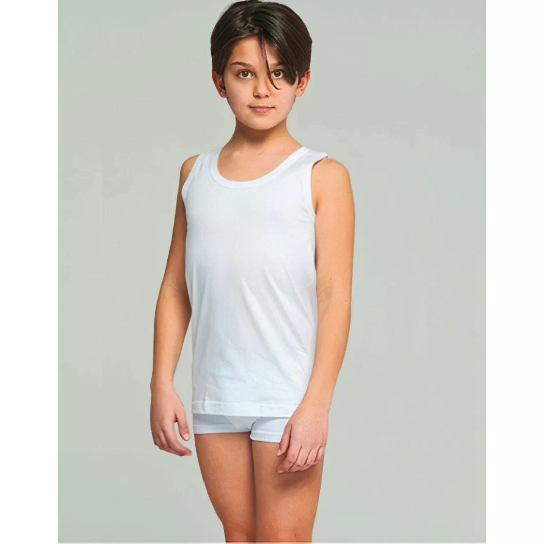 Canotta Spalla Larga Bambino Kissimo art. PB193 set 3 pezzi