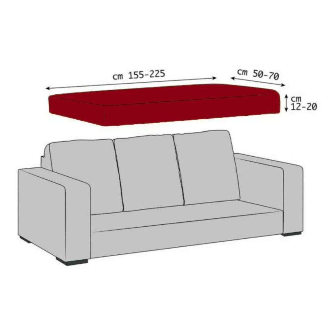 Copriseduta divano Linea Ambro in tessuto millerighe