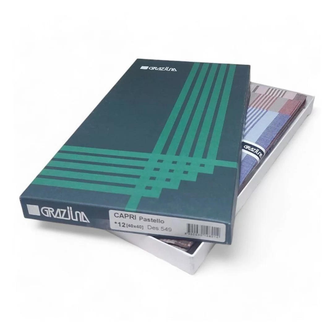 Fazzoletti Uomo Cotone 40x40cm Graziina Capri 12 pezzi