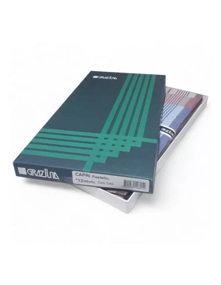 Fazzoletti Uomo Cotone 40x40cm Graziina Capri 12 pezzi