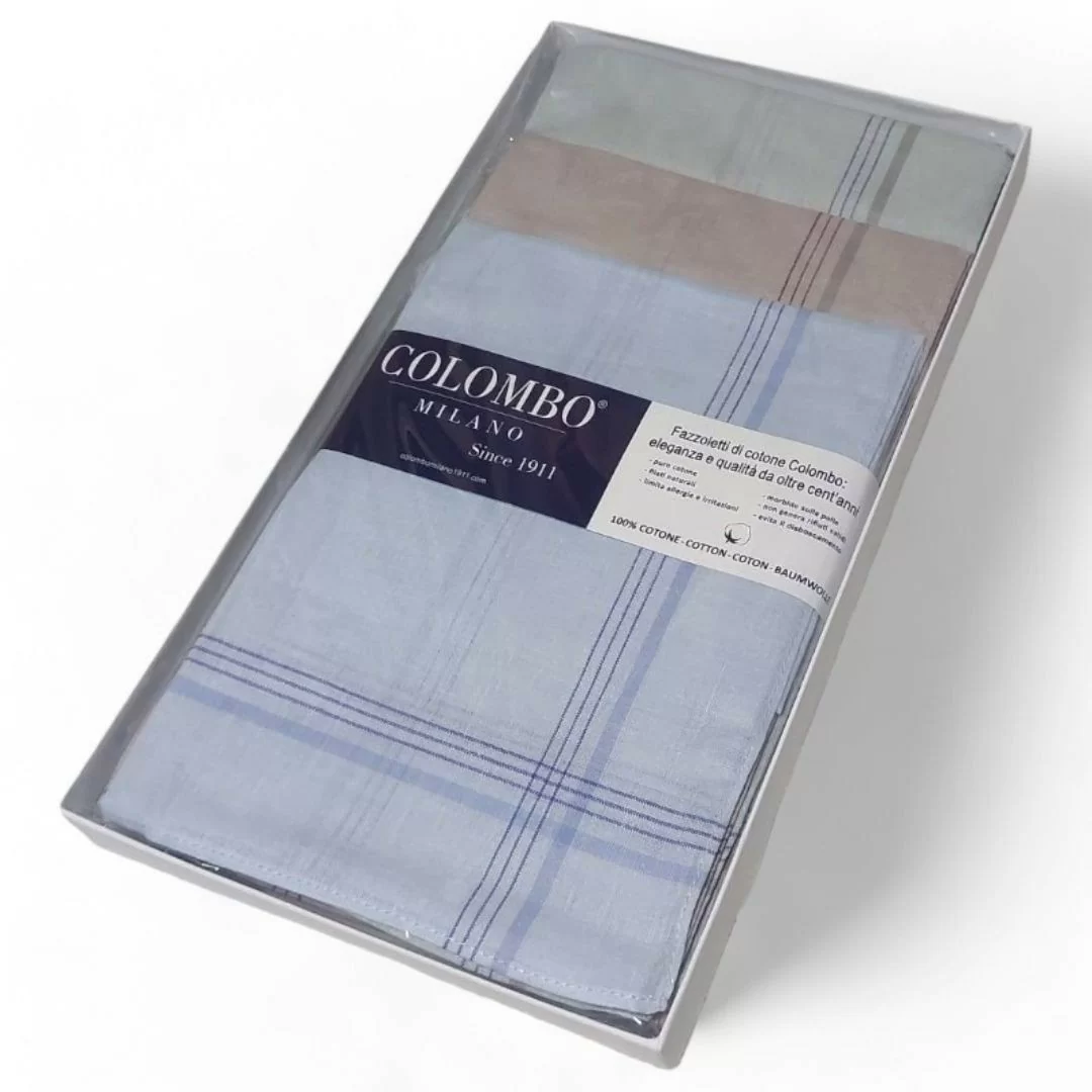 Fazzoletti Uomo Cotone 40x40cm Colombo Quadrifoglio 12 pezzi 2