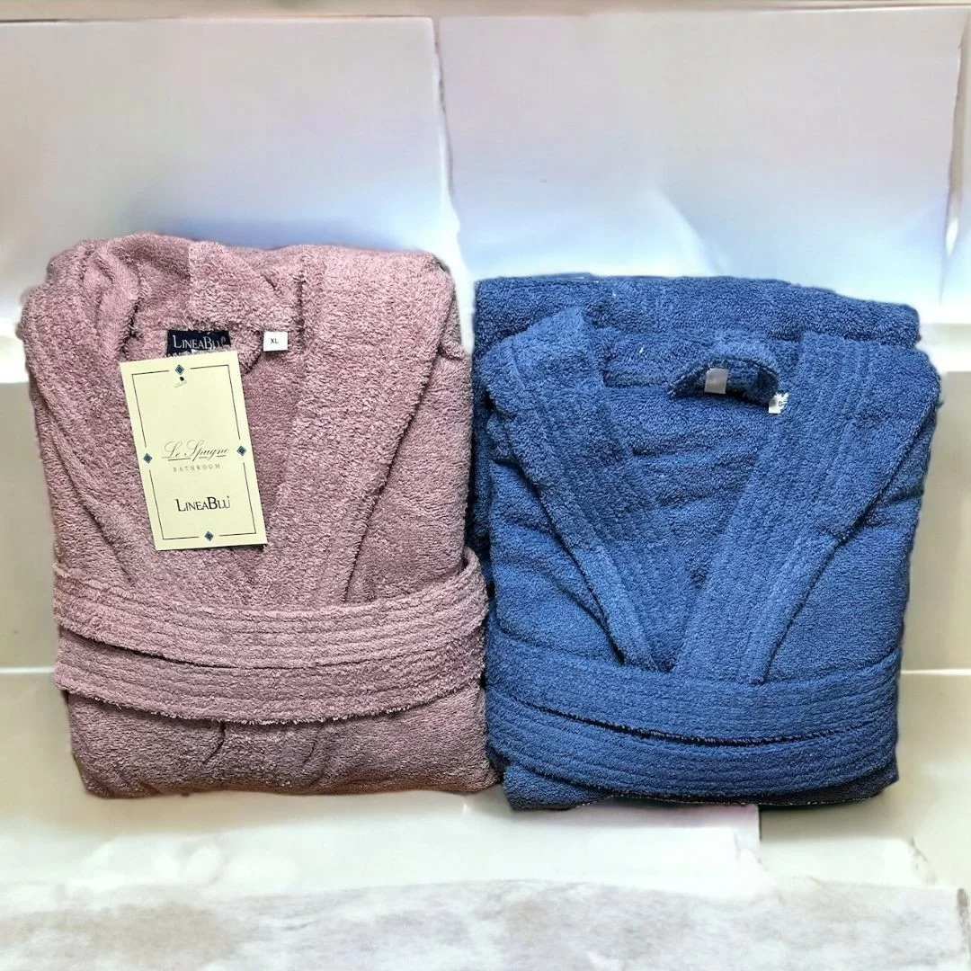 Set Accappatoio Lui e Lei LineaBlu art. Marte Rosa e Blu