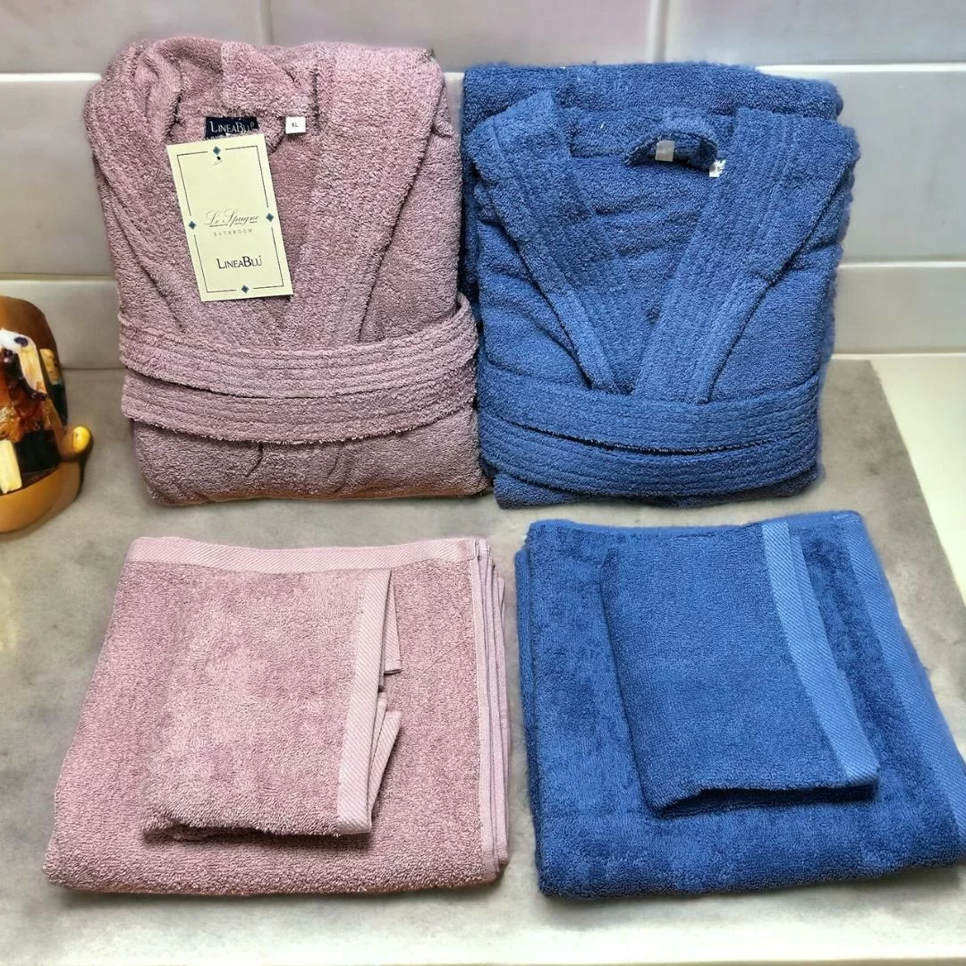 Set Accappatoio e Asciugamani Lui e Lei LineaBlu art. Marte