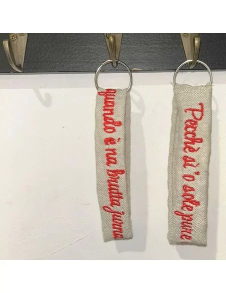 Portachiavi Personalizzato LineaBlu 100% cotone Beige