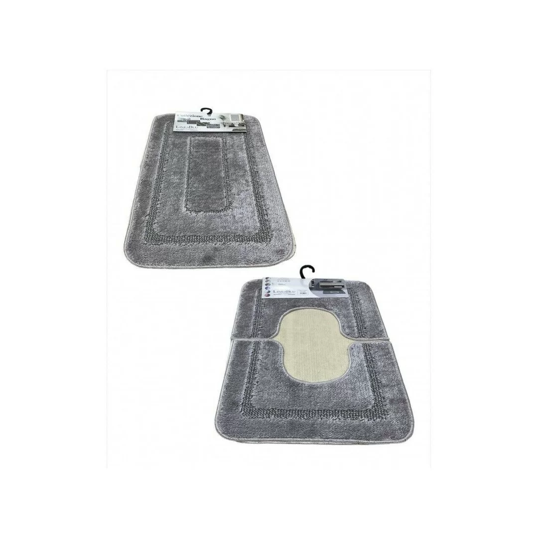 Tris Tappeti Bagno Antiscivolo LineaBlu art. Hotello