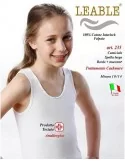 Canotta Bambina Leable art. 235 Spalla Larga Bianca 3 pezzi