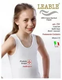 Canotta Bambina Leable art. 234 Spalla Larga Bianca
