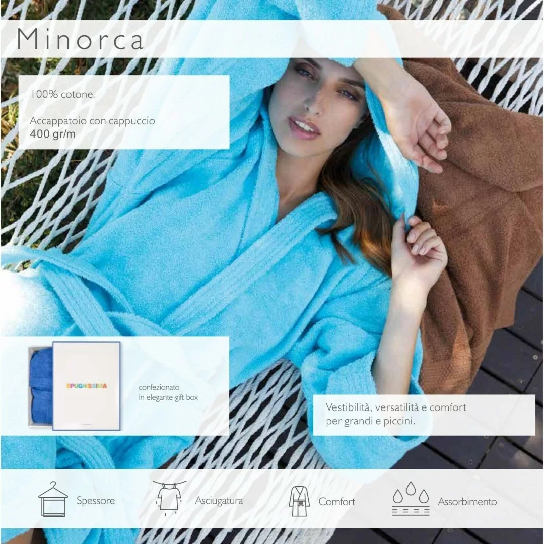 Accappatoio Spugna Caleffi art. Minorca 400gr/mq 100% cotone