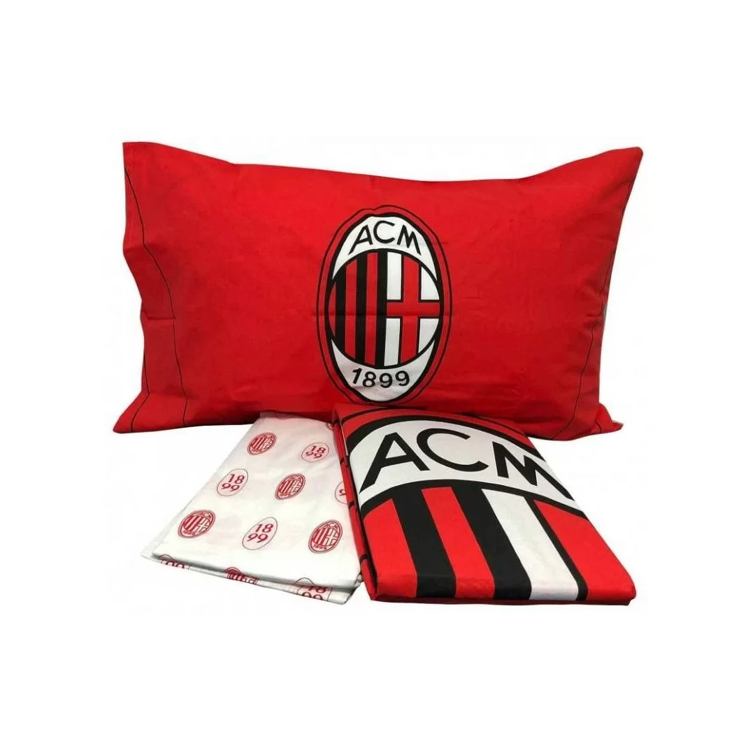 Completo Letto Singolo Puro Cotone AC Milan Ufficiale 2