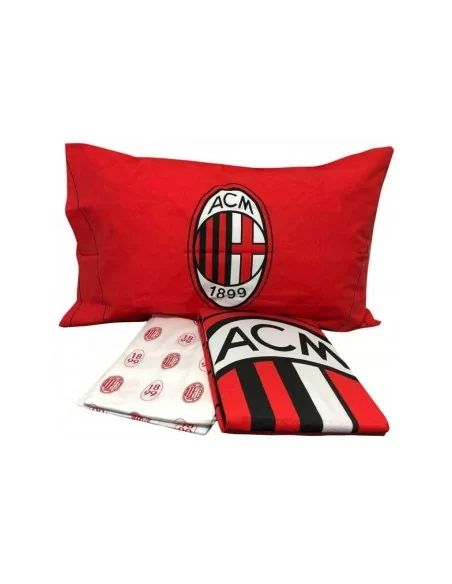 Completo Letto Singolo Puro Cotone AC Milan Ufficiale