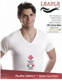 T Shirt Intima Uomo Leable art. 1419 Cotone Scollo V Bipack