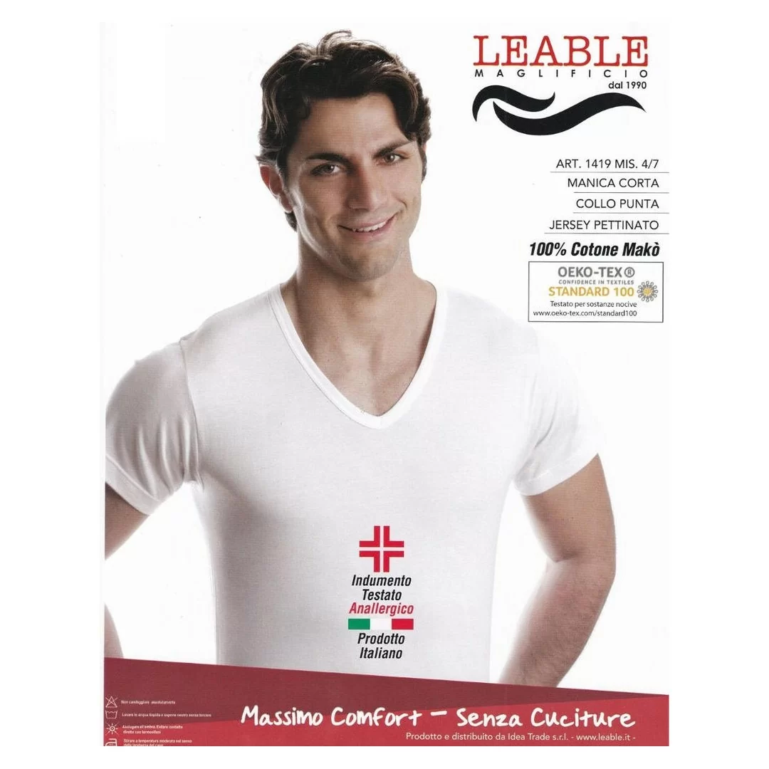 T Shirt Intima Uomo Leable art. 1419 Cotone...