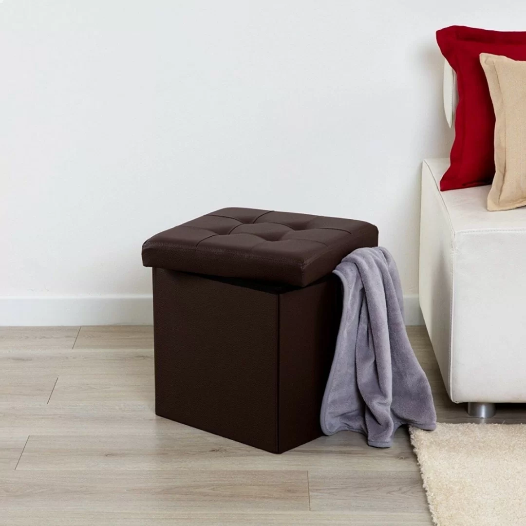 Pouf Contenitore Ecopelle Linea Oro art. AD0259 Smart