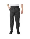 Pantalone da Lavoro Multitasche Modello Rigato Nero