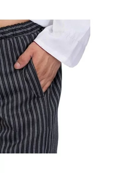 Pantalone da Lavoro Multitasche Modello Rigato Nero