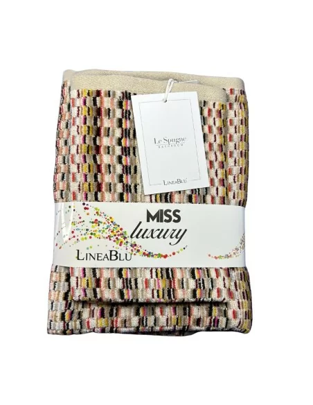 Coppia Asciugamani LineaBlu art. Miss Luxury Spugna 450gr/mq