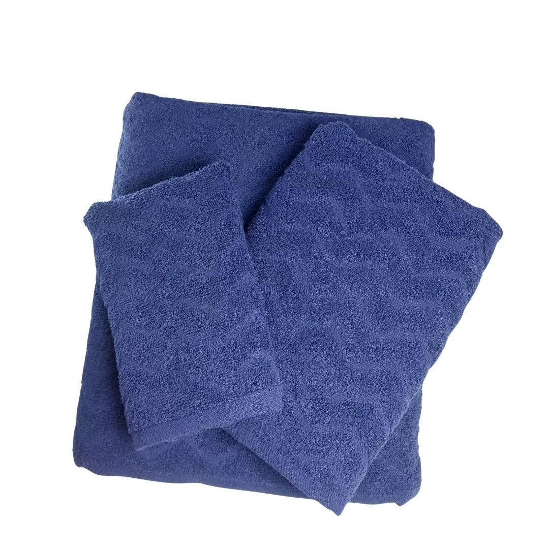 Tris Asciugamani Bagno LineaBlu art. Perla Spugna 500gr/mq