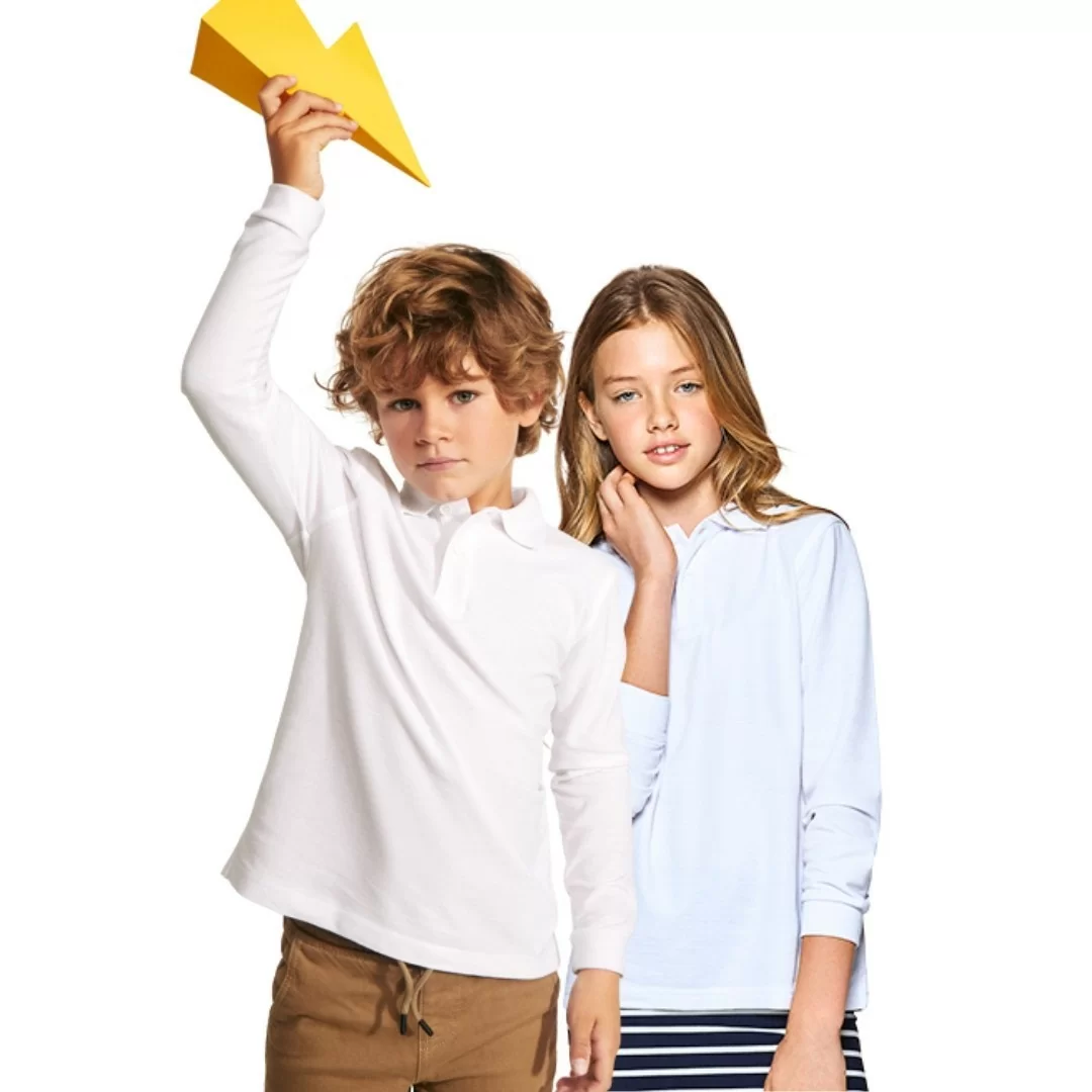 Polo Manica Lunga Scuola 100% Cotone Unisex