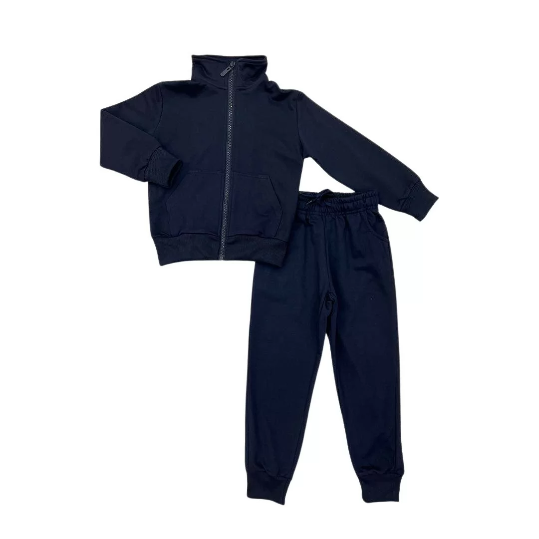 Tuta Unisex da Scuola Blu 100% Cotone Con Zip