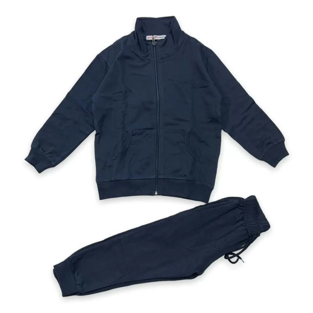 Tuta Unisex da Scuola Blu 100% Cotone Con Zip