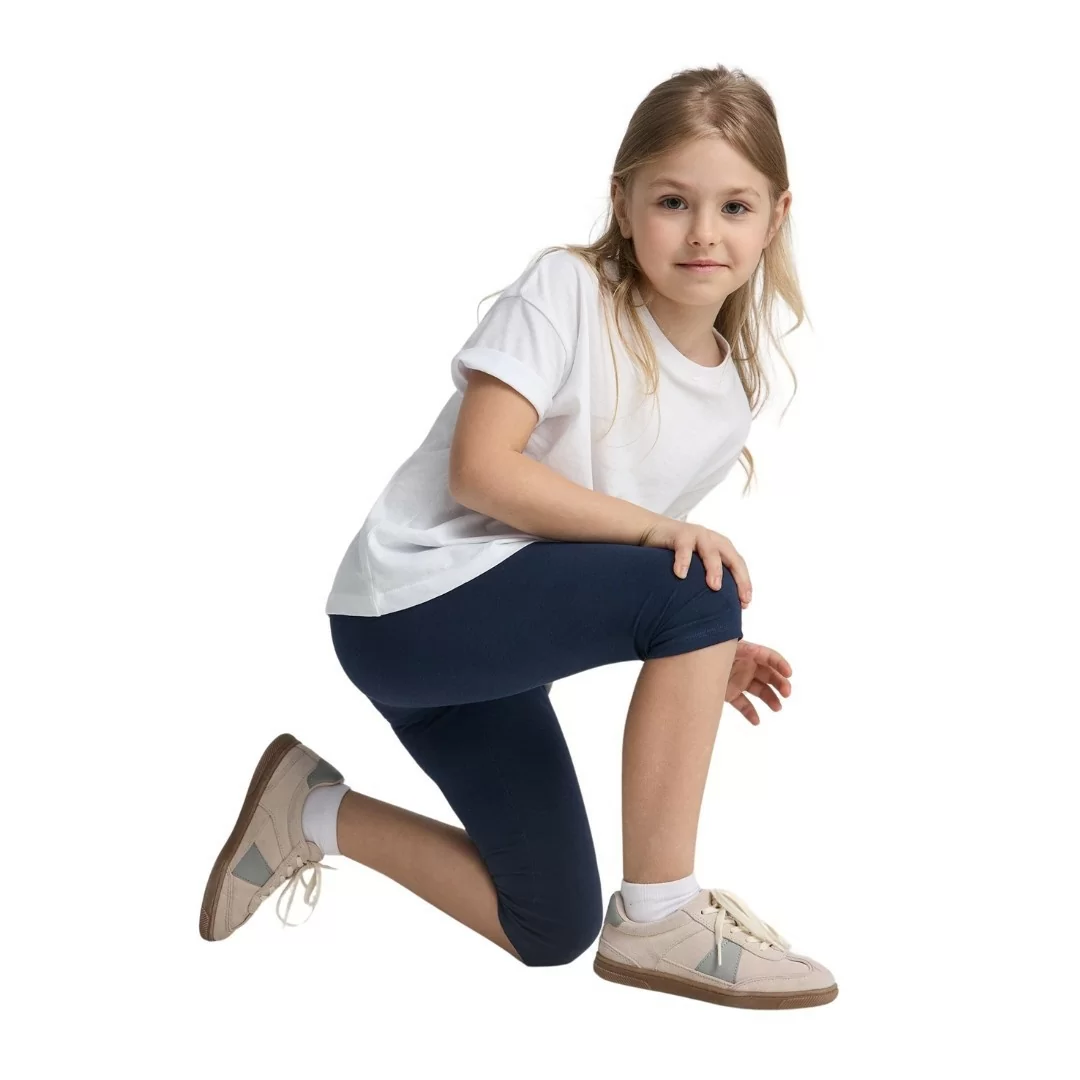 Leggings Bambina Capri da Scuola 100% Cotone