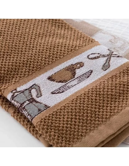 Canovacci Cucina Linea Oro art. Coffee Cotone Tris