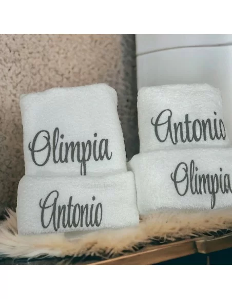 Coppia Asciugamani Personalizzati LineaBlu art. Marte Spugna 420gr/mq